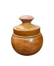 Handcrafted Wooden Jar with Lid | Multipurpose Storage Container for Kitchen, Sugar, salt,dry fruits & Home Décoration.