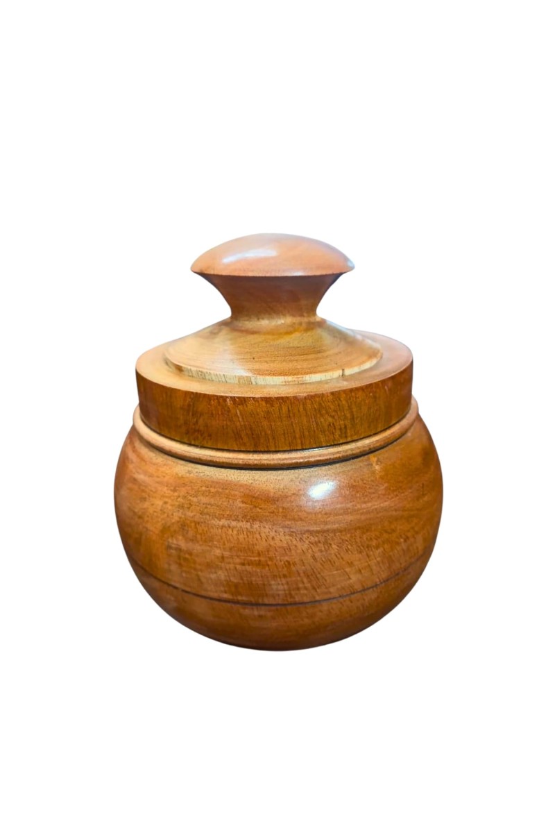 Handcrafted Wooden Jar with Lid | Multipurpose Storage Container for Kitchen, Sugar, salt,dry fruits & Home Décoration.
