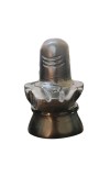HiTechMart Black Marble Shivling Idol, 3 Inch Lord Shiva Shivalingam Murti for Home Puja and Shivratri, Medium Size, 230g Black Stone Shivling for Worship and Decor