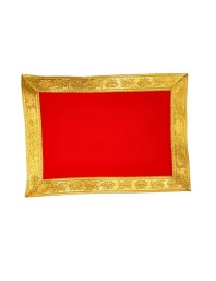 Velvet Pooja Cloth | Bhakti Lehar, Plain Altar Cloth for God Idols, Home Mandir, Temple and Pooja Ghar (8X6)