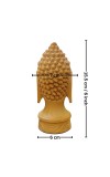 HiTechMart Handcrafted Wooden Buddha Head Statue – Intricately Carved Serenity Idol for Home Decor, Meditation & Spiritual Gifting