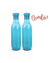 Hi Tech Sales Diamond Plastic Unbreakable Fridge Water Bottle for Office, Sports, School, Travelling, Gym, Yoga-BPA and Leak Free, 1000 ml - Set of 2