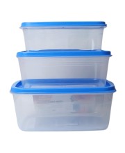 Food Storage Container Set (3 PCS) – 800ml, 1.35L, 2.10L, BPA-Free | Nestable Lids, Space-Saving, Microwave & Freezer Safe, Dishwasher Safe