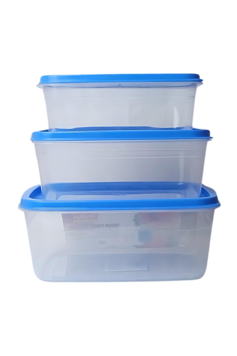 Food Storage Container Set (3 PCS) – 800ml, 1.35L, 2.10L, BPA-Free | Nestable Lids, Space-Saving, Microwave & Freezer Safe, Dishwasher Safe
