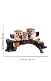 Cute Owl Family Showpiece Figurine on Tree Branch – Decorative Resin Owls Statue for Home, Office & Living Room Décor | Gift Item for Housewarming & Table Decoration