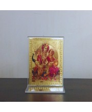 Hitech Sales Gold-Plated Radha Krishna Religious Acrylic Photo Frame Hindu God and Goddess Temple Art Decor for Home, Office, Car Dashboard and Gift Purpose
