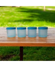 Airtight Plastic Container with Lid 1000ml (Set of 4) Plain | Multipurpose Storage & Grocery Containers. (Blue)