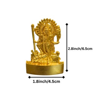 Antique Gold Metal Statue Maa Kaali Idol Showpiece for Home & Office | Hindu Goddess Decorative Murti for Puja & Mandir Office Table Showpiece (6.5cm)