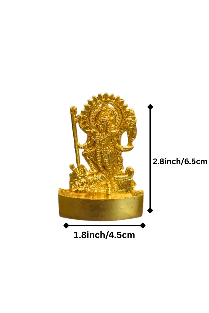 Antique Gold Metal Statue Maa Kaali Idol Showpiece for Home & Office | Hindu Goddess Decorative Murti for Puja & Mandir Office Table Showpiece (6.5cm)