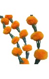 Hitech Sales 10 Woolen Artificial Long Marigold Fluffy Flower Garland Strings for Home Decoration, Pooja Mandir Decor Genda Phool for Wedding and Festivals, Diwali (40 inch) (Orange)