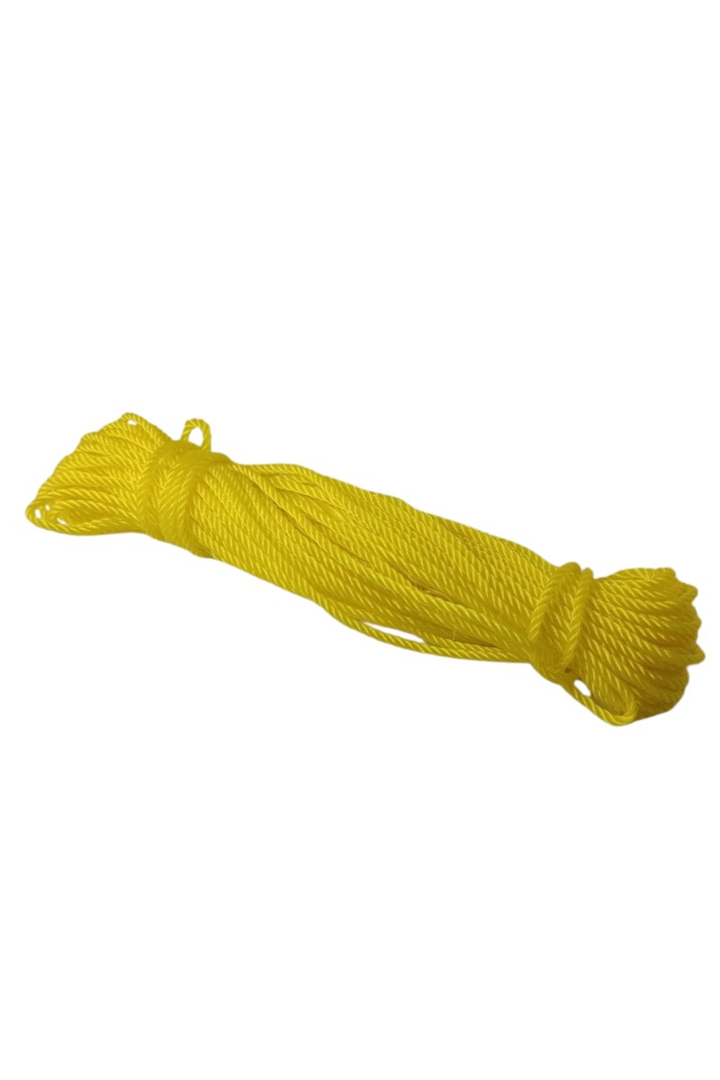 Nylon Rope Combo Pack of 6 | Durable, High-Strength Ropes for Outdoor, Camping, and Household Use | Multipurpose Ropes for Clothesline, DIY Projects, and More (Yellow, Medium)