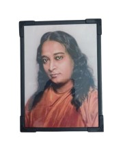 HiTechMart Wooden Photo Frame of Paramahansa Yogananda | Spiritual Leader and Guru Wall Hanging & Table Standong Frame for Home, Temple, and Meditation Room Decor