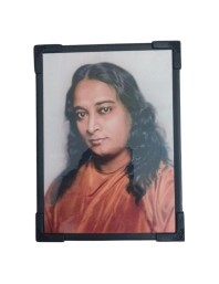 HiTechMart Wooden Photo Frame of Paramahansa Yogananda | Spiritual Leader and Guru Wall Hanging & Table Standong Frame for Home, Temple, and Meditation Room Decor