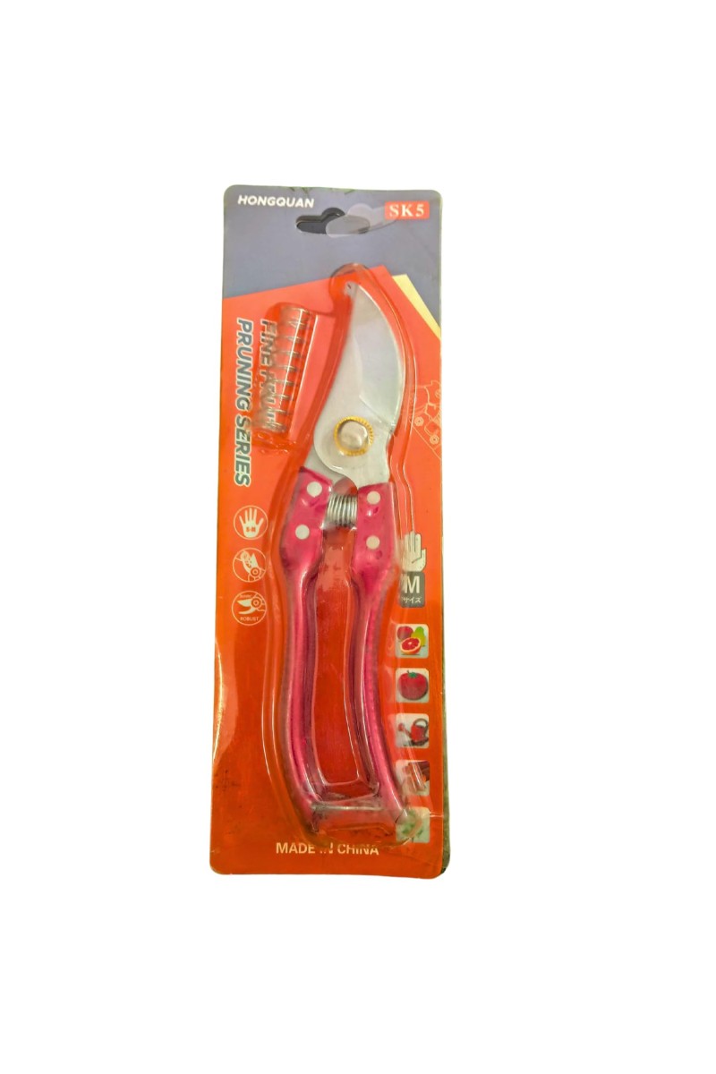 HI TECH Sales HONGQUAN SK5 Multipurpose Flower Cutter for Gardening – Carbon Steel Pruning Shears with Ergonomic Handle Pruners for Plants, Roses, and Branches – Medium Size, Red