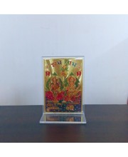 Hitech Sales Laxmi Ganesh Gold-Plated Religious Acrylic Photo Frame Hindu God and Goddess Temple Art Decor for Home, Office, Car Dashboard and Gift Purpose