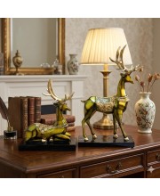 Metallic Gold Finish Deer Idols Set &ndash; Elegant Decorative Deer Figurines for Home Decor &ndash; Luxury Animal Showpieces for Living Room, Cabinet & Tabletop &ndash; Ideal Anniversary, Wedding & Housewarming Gift