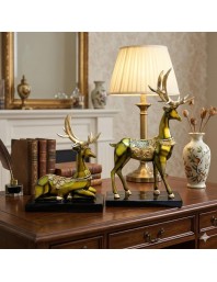 Metallic Gold Finish Deer Idols Set &ndash; Elegant Decorative Deer Figurines for Home Decor &ndash; Luxury Animal Showpieces for Living Room, Cabinet & Tabletop &ndash; Ideal Anniversary, Wedding & Housewarming Gift