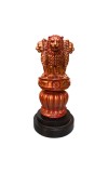 Handcrafted Lion Capital National Emblem Statue Showpiece – Ashoka Pillar Design Resin Stambh Idol for Home Decor, Office Desk, Tabletop & Gifting
