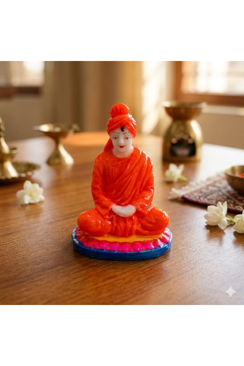 Swami Vivekananda Resin Idol Statue – Inspirational Spiritual Guru Figurine for Home Decor, Office Desk, Study Table & Gifting – Durable Decorative Showpiece