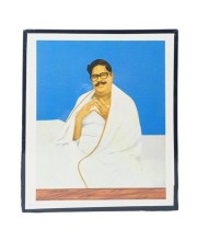 Sri Sri Baroda Wooden Laminated Photo Frame with Stand | Spiritual Religious Decor | Compact Size for Home & Office