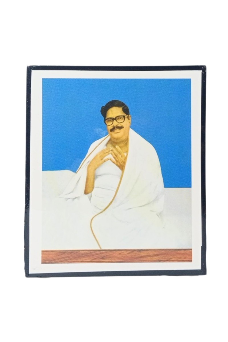 Sri Sri Baroda Wooden Laminated Photo Frame with Stand | Spiritual Religious Decor | Compact Size for Home & Office