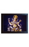 Hitech Ganesh/Ganpati Ji Photo Frame for Table, Study, Living & Pooja Room, Gifts || Divine Blessings for Your Home || Synthetic Wood Base and Front Glass (8 x 6 inch)