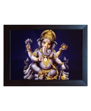 Hitech Ganesh/Ganpati Ji Photo Frame for Table, Study, Living & Pooja Room, Gifts || Divine Blessings for Your Home || Synthetic Wood Base and Front Glass (8 x 6 inch)