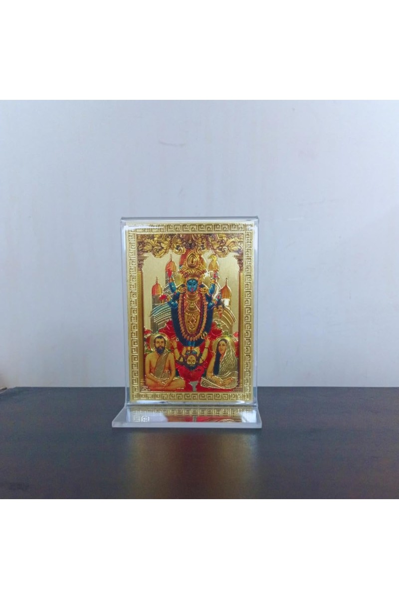 Hitech Sales Ramkrishna Dev and Sarada Devi with Maa Tara Gold-Plated Religious Acrylic Photo Frame Hindu God and Goddess Temple Art Decor for Home, Office, Car Dashboard and Gift Purpose