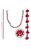 Hitech Sales 10 Woolen Artificial Long Marigold Fluffy Flower Garland Strings for Home Decoration, Pooja Mandir Decor Genda Phool for Wedding and Festivals, Diwali (40 inch) (Red)