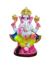 Hi Tech Sales Handcrafted Siddhi Ganesh Idol for Home Decor, Gifting Diwali, Birthday, Festivals (6 x 3 Inches) (Multicolor)