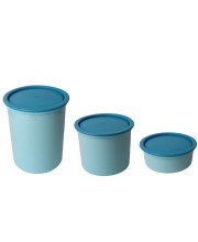 Storage Food Container Set (3 PCS) – 500ml, 1000L, 1500L with Lids, Space-Saving | Stackable Food Safe Kitchen Storage Container, Airtight & Leak Proof For Home (Sky)