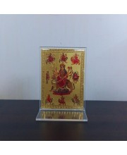 Hitech Sales Maa Durga Gold-Plated Religious Acrylic Photo Frame Hindu God and Goddess Temple Art Decor for Home, Office, Car Dashboard and Gift Purpose