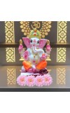 Hi Tech Sales Handcrafted Siddhi Ganesh Idol for Home Decor, Gifting Diwali, Birthday, Festivals (5 x 3 Inches) (Orange)
