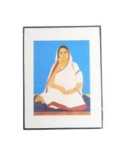 Hitech Sales Wooden Laminated Boro Maa Photo Frame for Pooja Room, Temple, Home Decor, Gift (Free Stand, Tabletop, 8.6 x 11 inches)