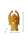 Hitech Sales Marble Resin Laughing Buddha Set of 2 | Marble Resin Gold Feng Shui Statues for Home, Office, Dining Room Decor | Asian Gift Showpiece