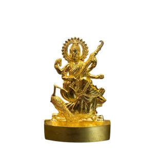 Antique Gold Metal Statue Maa Saraswati Showpiece for Home & Office | Hindu Goddess Decorative Murti for Puja & Mandir Office Table Showpiece. Antique Gold Metal Statue Maa Saraswati Showpiece for Home & Office | Hindu Goddess Decorative Murti for Puja & Mandir Office Table Showpiece.