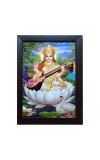 Hitech Lord Saraswati MATA Laminated Photo Frame for Table, Study & Living Room, Gifts (PVC Frame and Front face - Glass, 8 x 6 inch)
