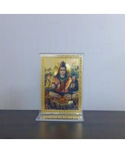Hitech Sales Lord Shiv Gold-Plated Religious Acrylic Photo Frame Hindu God and Goddess Temple Art Decor for Home, Office, Car Dashboard and Gift Purpose