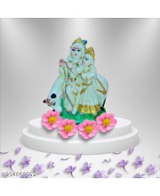 Polyresine Lord Radha Krishna Statue | Shine Gallery Radha Krishna Showpiece for Home Temple Décor I showpiece of god Idols for Office desks, Study Table, mandir I Best Gift Item