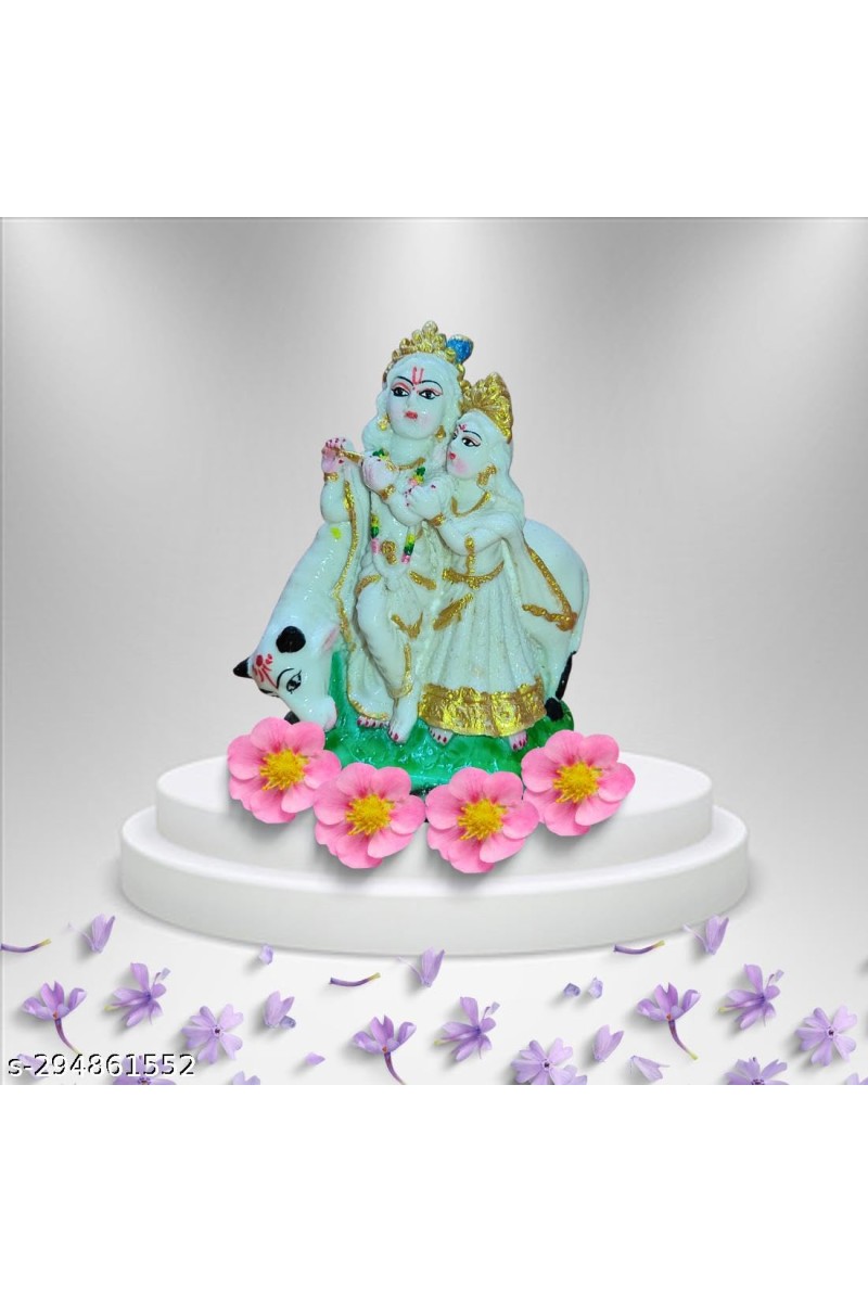Polyresine Lord Radha Krishna Statue | Shine Gallery Radha Krishna Showpiece for Home Temple Décor I showpiece of god Idols for Office desks, Study Table, mandir I Best Gift Item