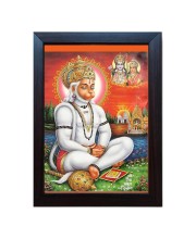 Hitech Hanuman Ji Laminated Photo Frame for for Wall, Temple, Mandir, Gym, and Outdoor Spaces, for Home Decor, Gifts (PVC Frame and Front face - Glass, 8 x 6 inch)