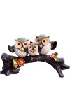 Cute Owl Family Showpiece Figurine on Tree Branch – Decorative Resin Owls Statue for Home, Office & Living Room Décor | Gift Item for Housewarming & Table Decoration