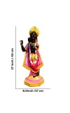 Black Lord Krishna Statue Playing Flute with Golden Crown – Hindu God Murti Idol for Home Mandir, Pooja Room, Temple Decor & Spiritual Gift Item