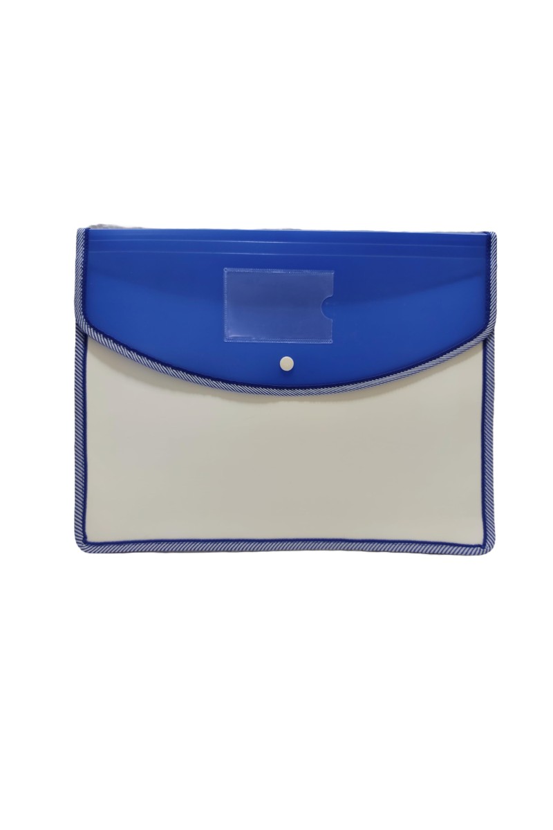 Hitech Sales Envelope Folder, Poly-Plastic A4 Documents File Storage Bag with Snap Button Certificate File Holder Document Folder for Certificates (A4) (Blue)
