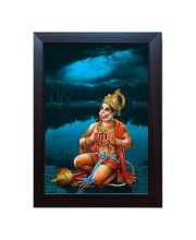 Hitech Hanuman/bajrangbali ji Tearing his Chest Showing shri ram and sita maa Laminated Photo Frame for Wall, Temple, Outdoor Spaces Home Decor, Gifts (PVC Frame and Front - Glass, 8 x 6 inch)