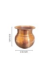 Pure Copper Kalash Lota Traditional Puja Vessel for Daily and Festive Use 4.5/2.5 Inch