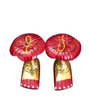 Traditional Brass Charan Paduka Set with Plate | Auspicious Puja Item for Mandir, Worship & Religious Rituals Home Temple, Puja & Spiritual Decor