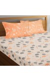 Hitech Sales Orange Cotton Double Bedsheet | Soft, Durable & Fade-Resistant | Ideal for Double Bed | Easy Care & Washable