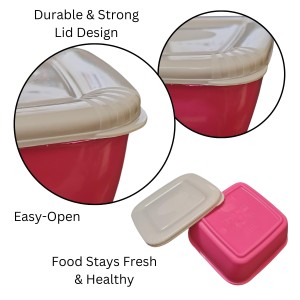 Set of 4 Colorful Food Storage Containers | BPA-Free Plastic Lunch & Meal Prep Boxes with Airtight Lids | Reusable & Stackable Kitchen Storage