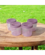 Airtight Plastic Container with Lid 1000ml (Set of 4) Plain | Multipurpose Storage & Grocery Containers. (Pink)